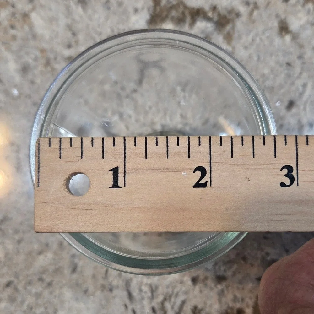Set of 6 Clear Glass Yogurt Pudding Jars Farmhouse Kitchen Storage 3 Inch